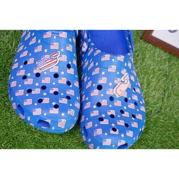 Crocs Vineyard Vines Classic - American Flag Blue - Men\'s Size 10